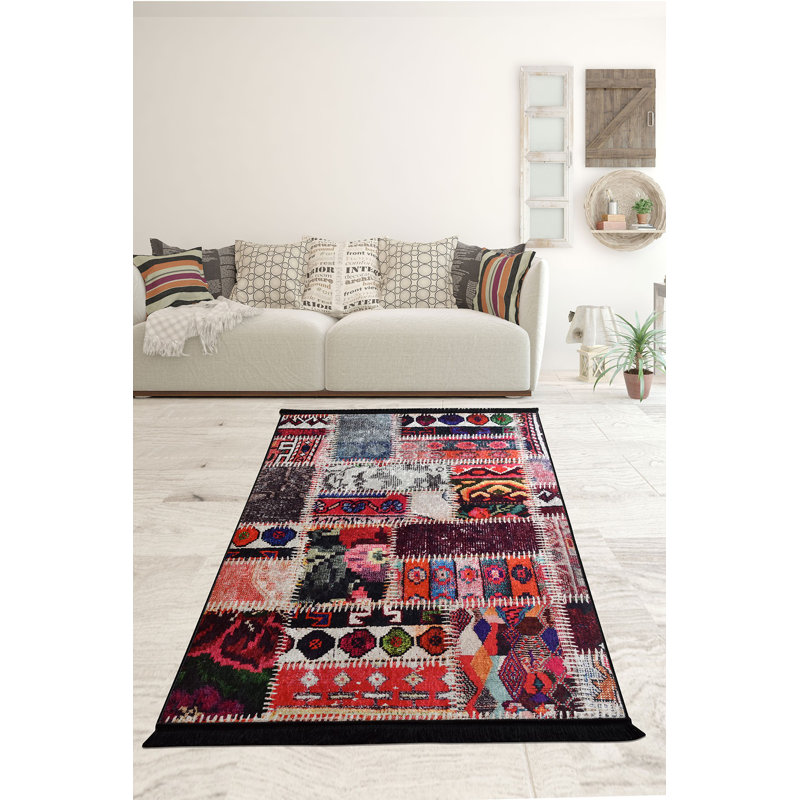 Premium Area Rug (5.2 x 7.5 ft), 100% Polyester, 0.2 in Pile Height | Antibacterial, Non-Slip Underside, Machine Washable | Elegant Design for Living Room & Bedroom Decor, Soft and Durable