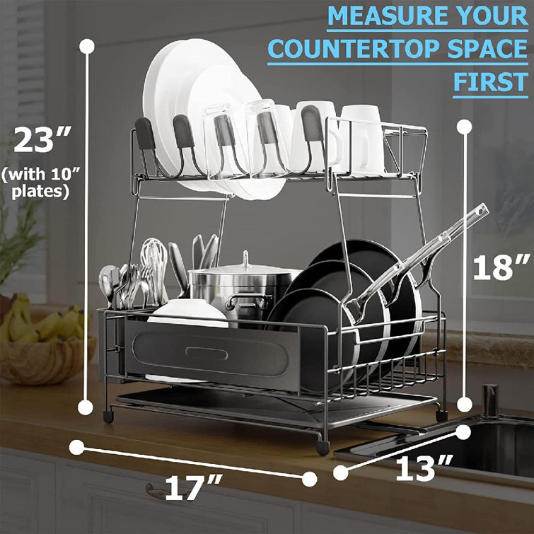 qxttech Stainless Steel 2 Tier Dish Rack