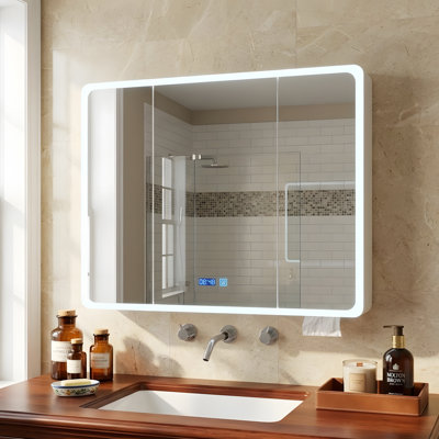 LED bathroom medicine cabinet, single-colour white light