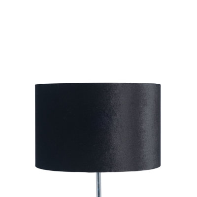 Aimon 16cm H Velvet Drum Lamp Shade ( Uno ) in Black