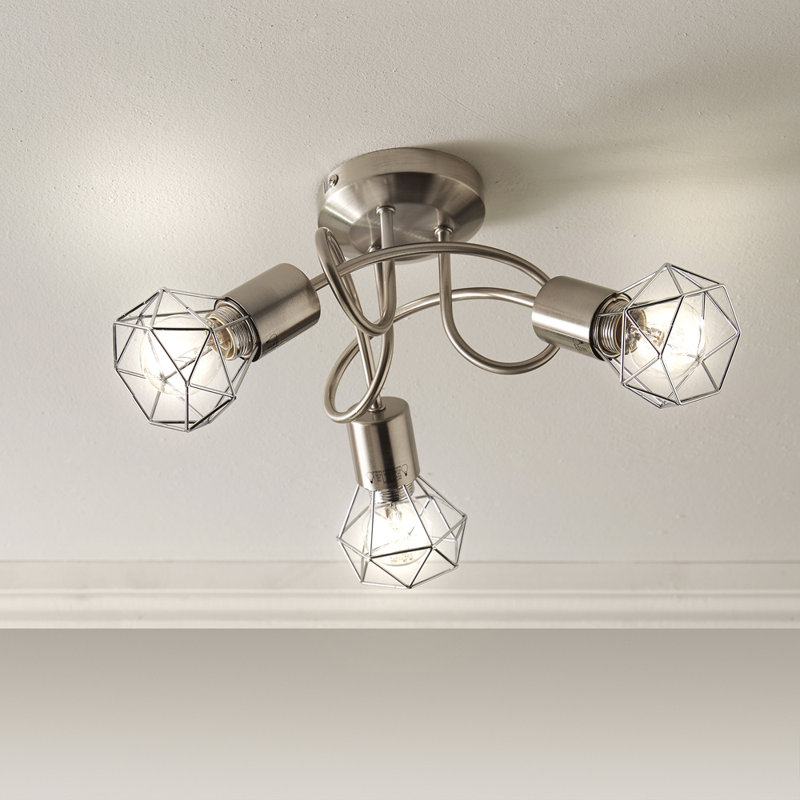Juno Semi Flush Mount, Satin Nickel