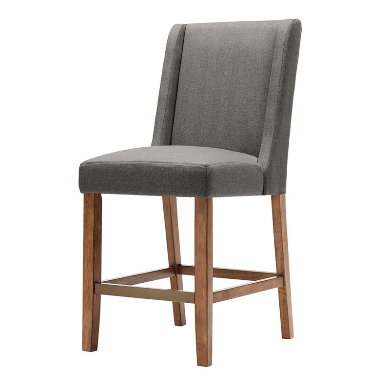 Tabouret à oreilles en bois - Rembourrage en mousse haute densité, l 18 po x P 26,5 po x H 41,5 po, assemblage en bronze requis