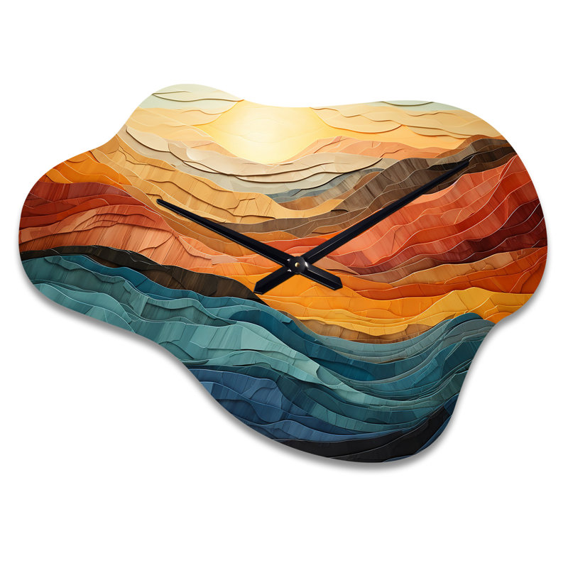 Horloge murale corail bleu sarcelle audacieux, Petit