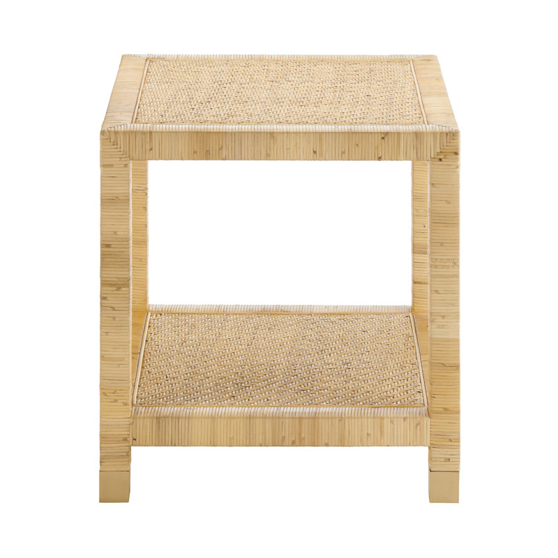 Crosby Square Tan Raffia Accent_End Table
