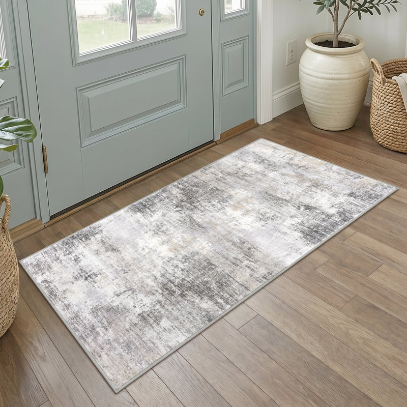 Tapis de chambre antidérapants lavables avec envers en caoutchouc, Runner 2' x 4'