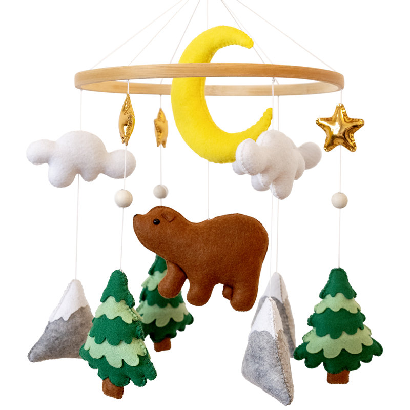 Mobile Woodland Bear pour lit de bébé