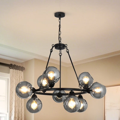 9-Light Sputnik Chandelier Modern Chandelier Dining Room Light Wagon Wheel Chandelier