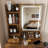 Vanity Desk With Lighted Mirror, Makeup Vanity With 3 Drawers and Multiple Open Storage Shelves