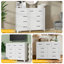 Armoire de rangement en métal blanc avec tiroirs coulissants