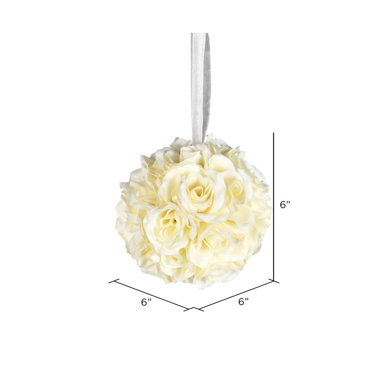 Artificial Rose Ball, White