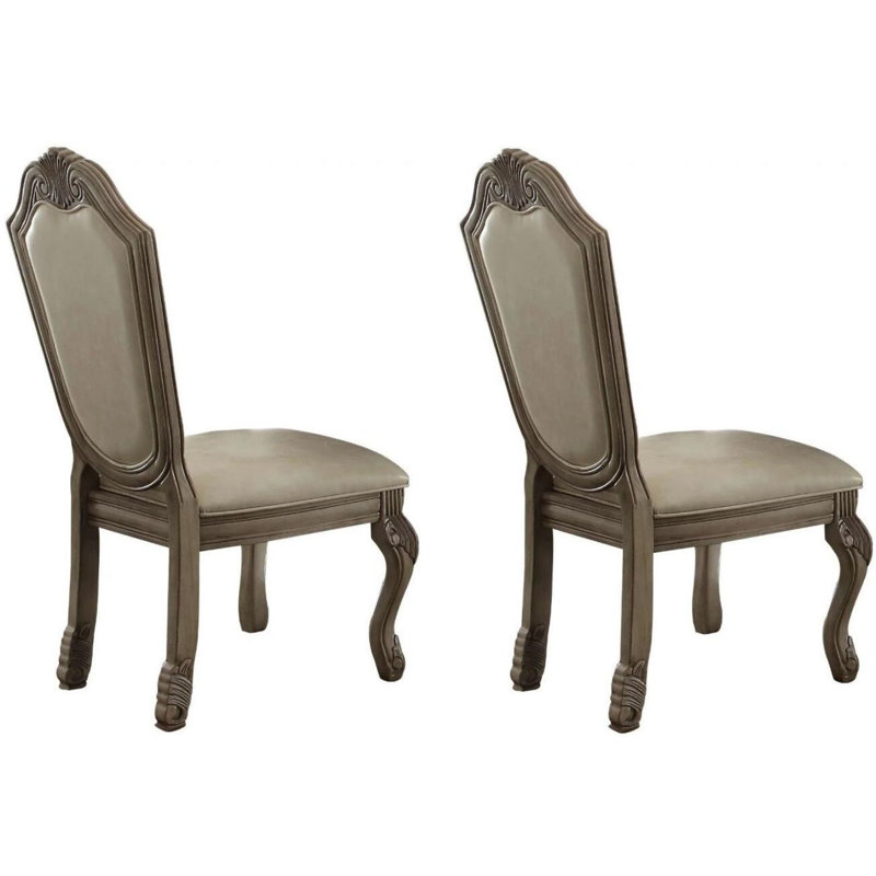 Chaise rembourrée Elyanna, Blanc antique