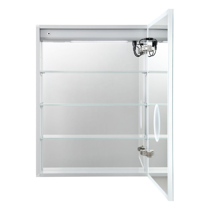 Surface or Recess Mount LED Lighted Bathroom Medicine Cabinet with Mirror, Defogger, Adjustable Color Temperature, USB Outlet, 3 Adjustable Tempered Glass Shelves