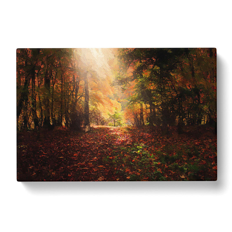 Sunlight Through The Trees - Wrapped Canvas Painting, 40cm H x 60cm W x 3cm D