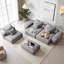 Canapé modulaire surdimensionné 184 po 184 po, canapé 4 places en chenille scintillante avec 6 coussins et aucun assemblage requis-952858111