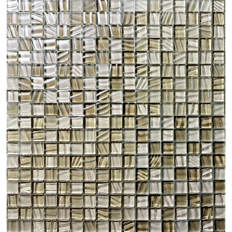 Carreau de mosaïque pour mur et piscine en verre texturé à bords droits New Era 12 po x 12 po New Era, Canne à sucre