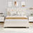 Full Modern Upholstered Platform Bed Frame with Adjustable Headboard, Heavy Duty Wood Slats, Noise-Free, No Box Spring Needed, Easy Assembly - Ivory White-92842499-92842510