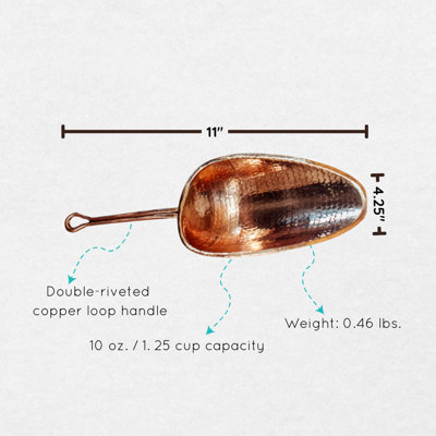  Sertodo Copper Scoop, 10 oz. capacity