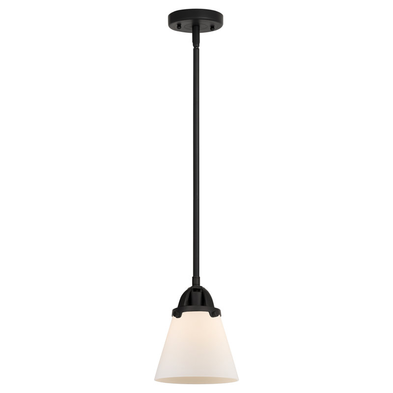 Mini-luminaire suspendu à 2 lumières en forme de cône 1 lumière Nouveau - ampoule non incluse, Blanc mat, Noir mat