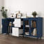Armoire de rangement 55 po pour garde-manger moderne de 55 po avec buffet à 2 tiroirs, 2 compartiments ouverts et 2 portes vitrées, buffet en bois pour la cuisine, la salle à manger ou le salon, bleu-1000934339
