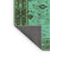 Tapis oriental en laine / polyester tissé à la machine en turquoise / brun-76835580