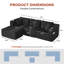 Canapé modulaire polyvalent en os de l 100 po avec porte-gobelets - aucun assemblage requis, parfait pour tout espace-323665800