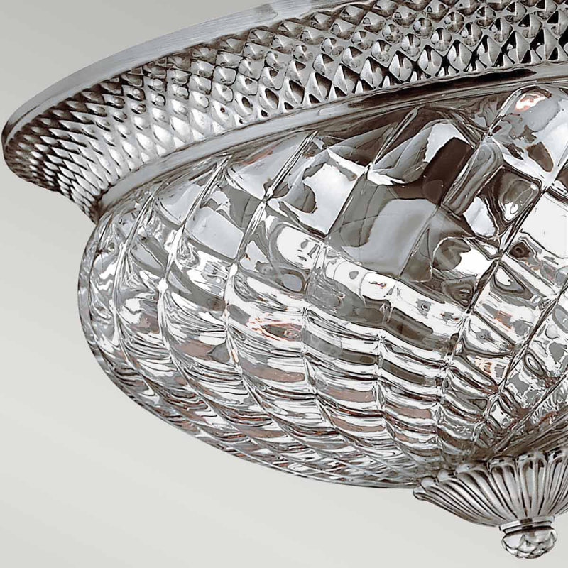 Bellville Glass Flush Mount, 22.2cm H x 40.6cm W, Antique Nickel