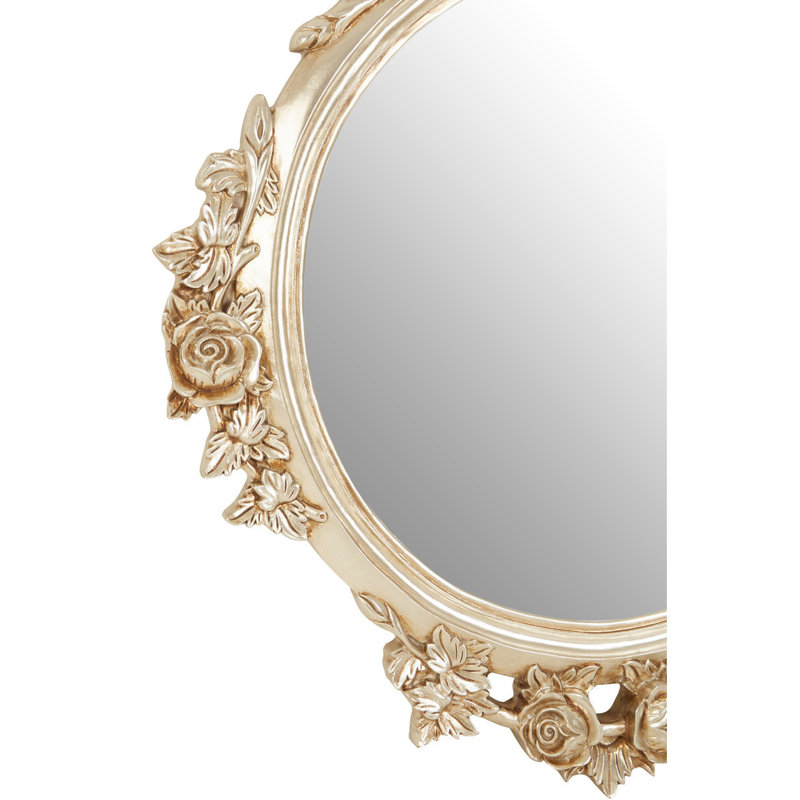 Feathers Flat Wall Mirror, Champagne