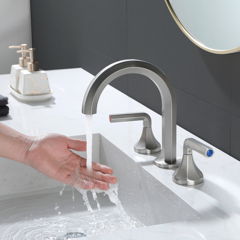 Widespread 2-handle Bathroom Faucet, Brushed Nickel
