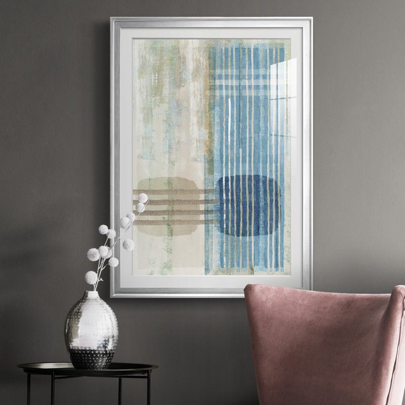 Blue Horizon III - reproduction de cadre photo, H 24,5 po x l 18,5 po x P 1 po, Cadre argenté