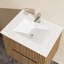 Meuble-lavabo mural 24 po avec lavabo à cuve flottante blanche, noyer