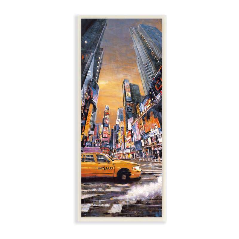 « new york city times square coucher night night scene », impression, H 17 po x l 7 po x P 0,5 po, Plaque murale