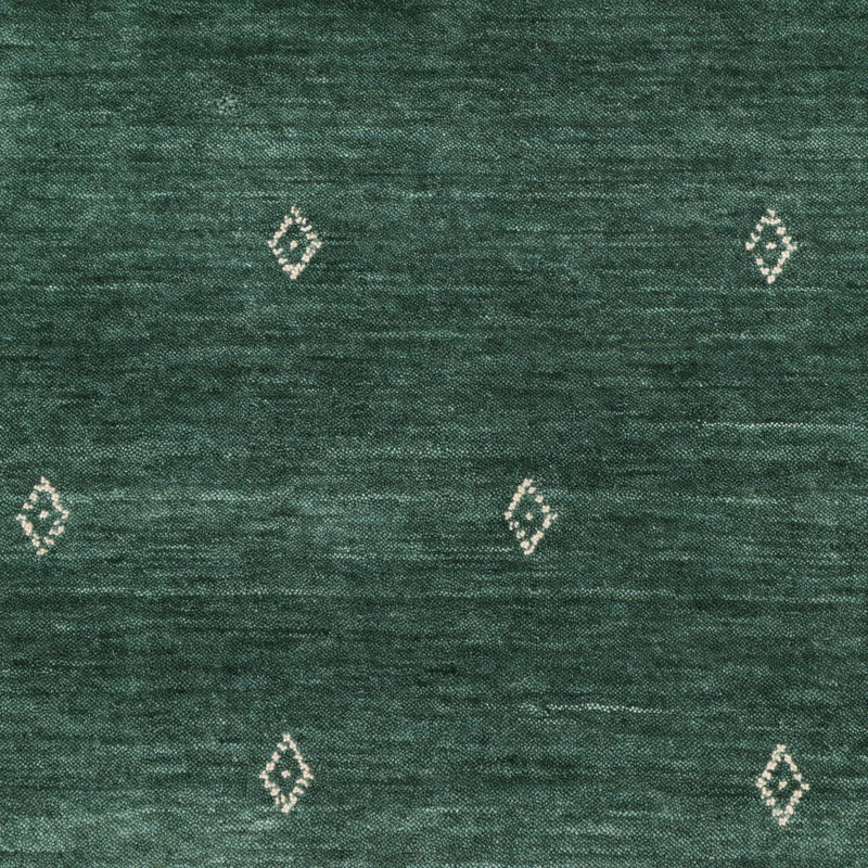 Simi Hand Knotted Cotton/Wool Southwestern Area Rug, Green, Runner 2'6" x 8'