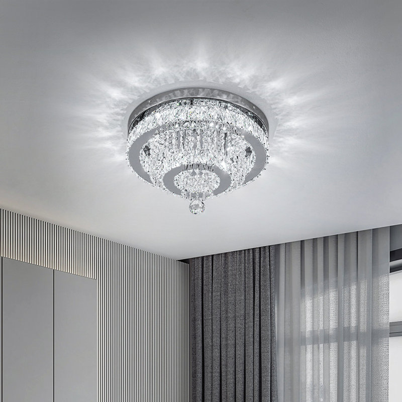 2-Light Round 30cm Elegant Crystal Ceiling Light