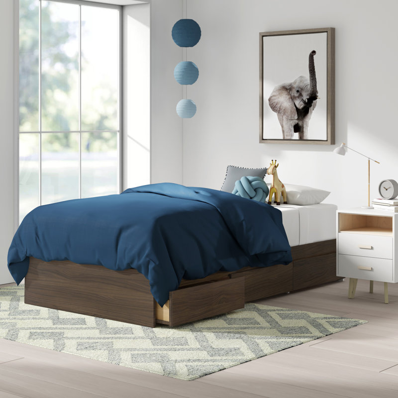 3 Drawer Storage Bed Frame, Queen, Walnut