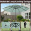 Parasol de patio rond de 9 pi - Parasol d'extérieur à manivelle et auvent ventilé pour abat-jour - pour terrasse, balcon, porche, cour ou piscine par Pure Garden (vert poussiéreux)-806706501