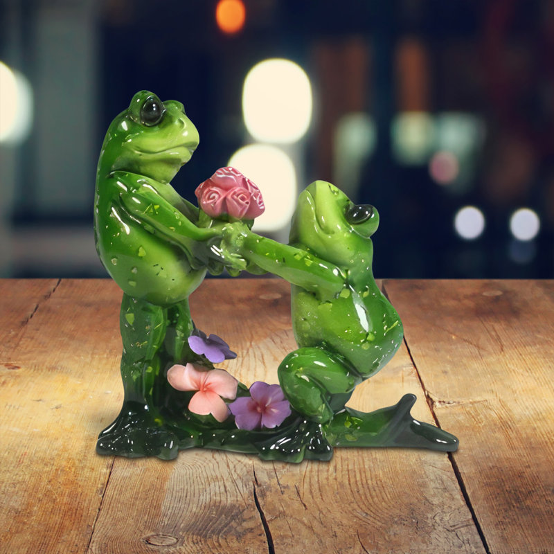 Figurine de couple de grenouilles 4,75 "H