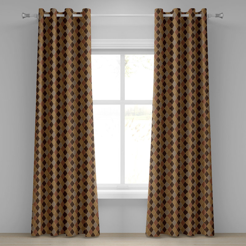 Rideau décoratif à 2 panneaux pour fenêtre avec œillets de 50 po x 84 po East Brown Home, L 50 po x L 108 po