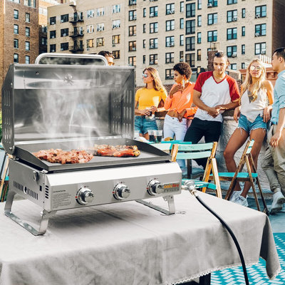 3-Burner Stainless Steel Propane Gas Griddle