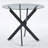 35.43" Glass Round Dining Table with Metal Legs-937135825-937135839