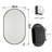 20X34 Inch Oval Recessed Bathroom Storage Cabinet, Matte Black Metal Frame, Mirror With Adjustable Shelves, User- Framed Recessed, Black, And Structure-1399102335