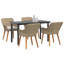 Ensemble de salle à manger de jardin avec coussin 5 pièces vidaXL-1112925387-1112925390-1112925389