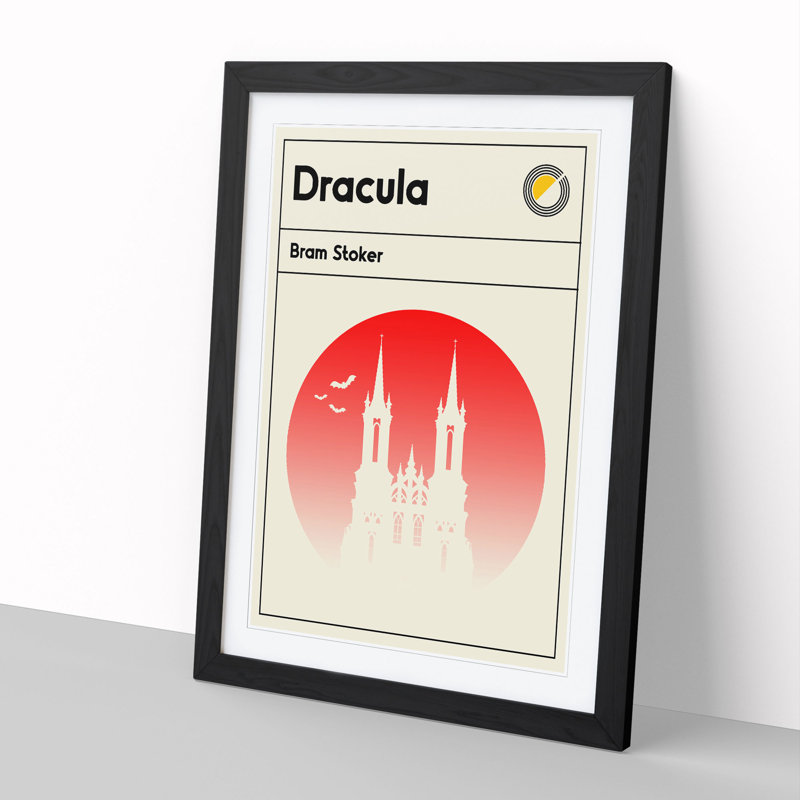 Book Cover Dracula Bram Stoker - Picture Frame Graphic Art, Black, 36cm H x 27cm W x 2cm D