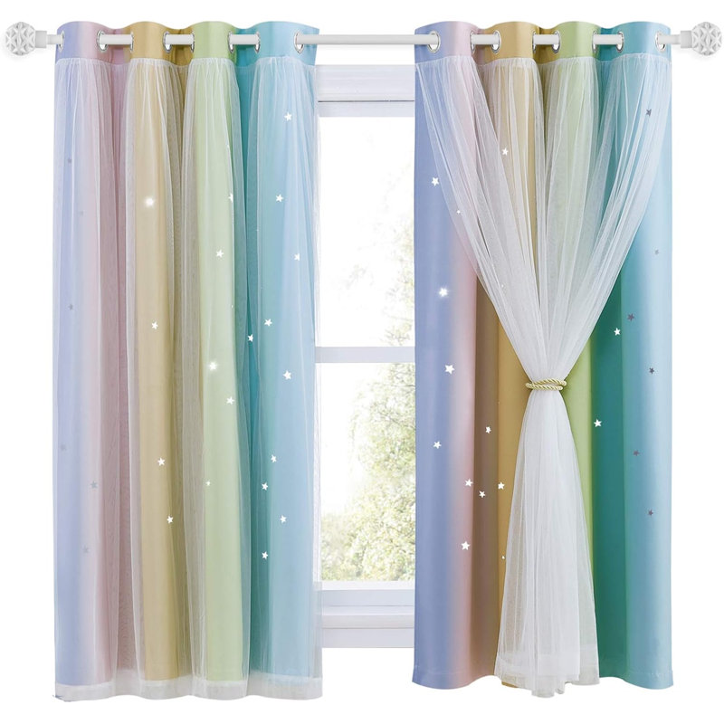 Blackout Curtain Pair, Rainbow