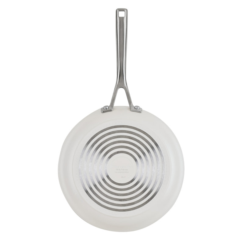 Kitchenaid Hard-Anodized Ceramic Induction Skillet, 10-Inch, Agave, White