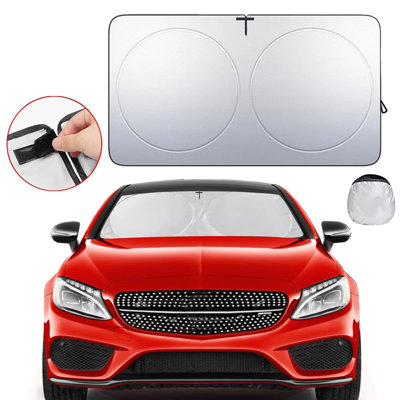 Foldable Car Windshield Sun Shade Cover Front Window Visor UV Block Protector, 34" × 64"