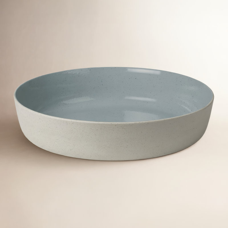 Bol à salade en céramique SABLO, Bleu pierre, H 3 po x l 13,4 po x P 13,4 po