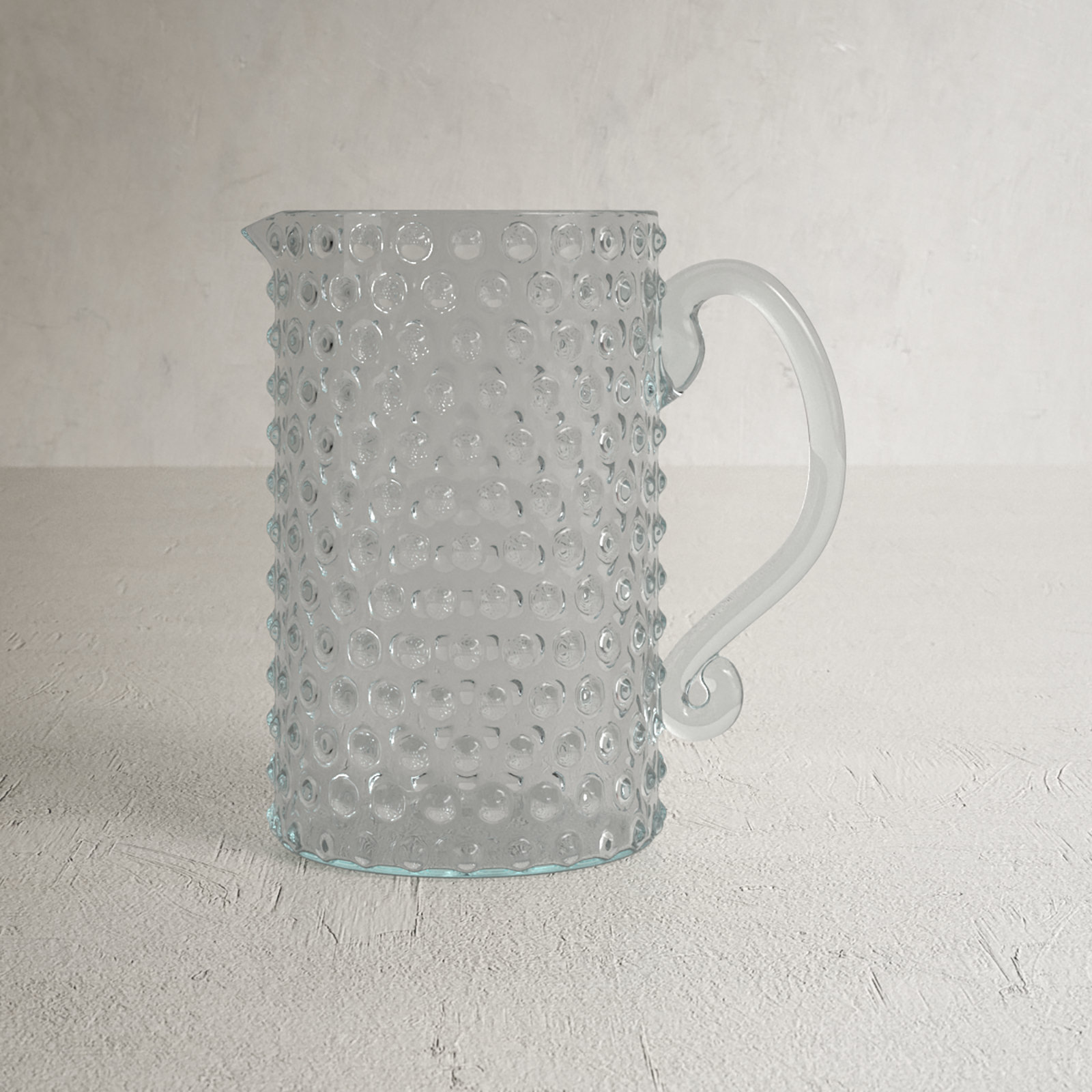 Crystal Hob Nail Jug, 2 Litre Hob Nail Glass Pitcher