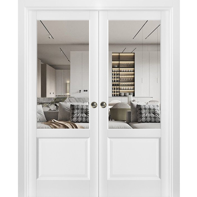 Portes coulissantes en verre transparent Lucia, 60 po x 96 po