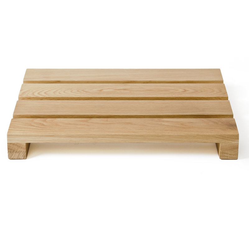 Belinda Solid Wood Shower Mat, Natural Oak
