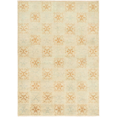 Donahoe One-of-a-Kind Rectangle 6'2" X 8'8" New Age Wool Area Rug in Brown/Khaki/Light Blue